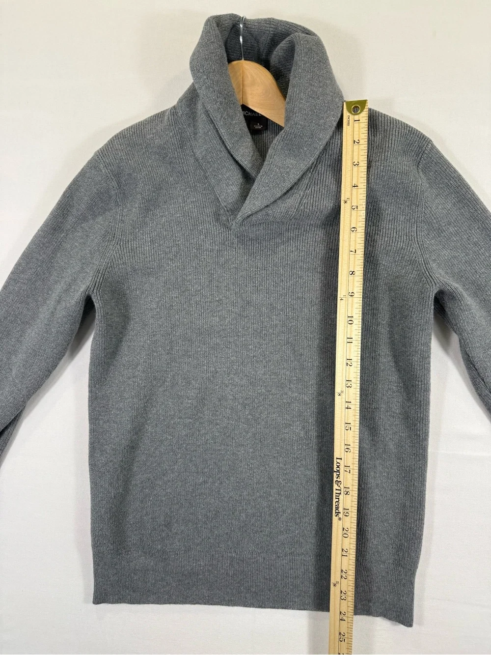 Michael Kors Gray Shawl-Collar Turtleneck Sweater